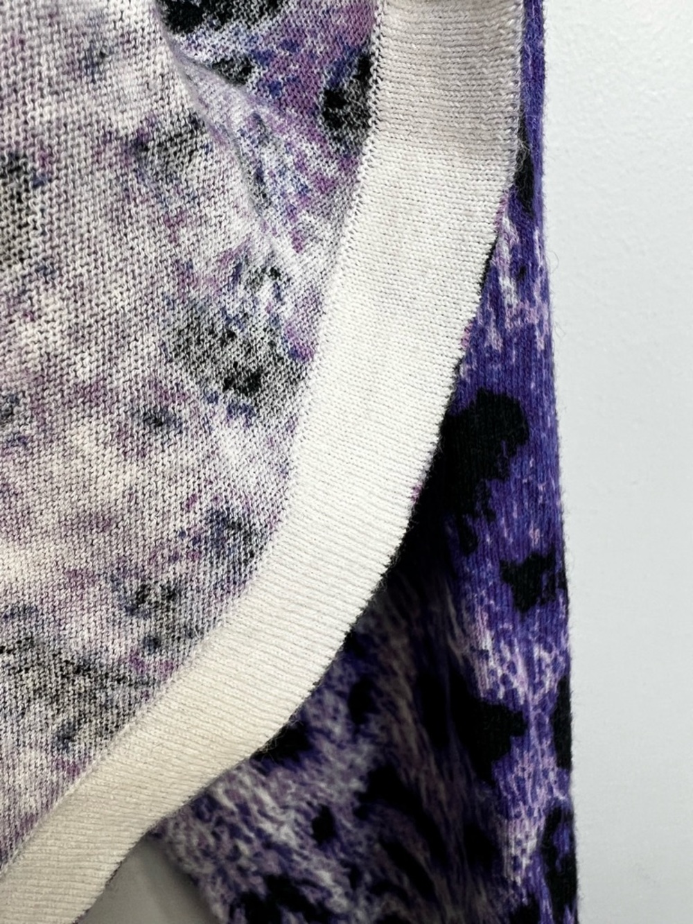 Just Cavalli archival purple digital leopard print fine knit boxy sweater S - Picture 12 of 15
